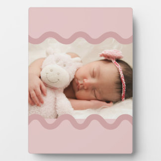 Adorable Pink Squiggly 5x7 Photo Plaque