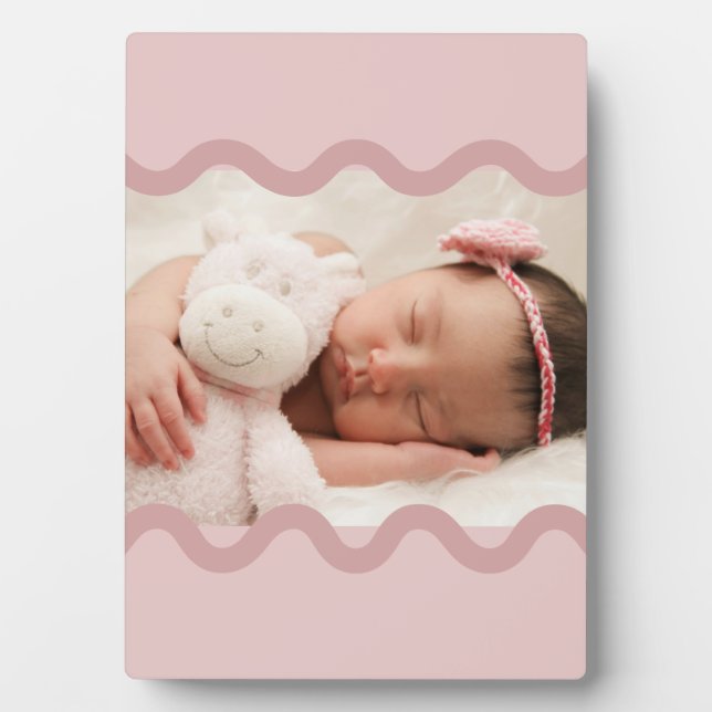 Adorable Pink Squiggly 5x7 Photo Plaque (Front)