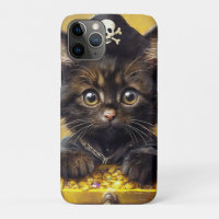 Adorable Pirate Kitten with Golden Treasure