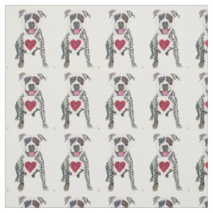 Adorable Pit Bull Fabric
