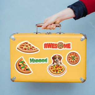 Adorable Pizza Lovers Stickers - Personalize it!