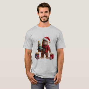 Adorable Plush Bigfoot Christmas T-Shirt