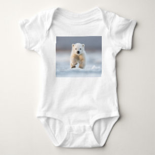 Adorable Polar Bear Cub Baby Bodysuit