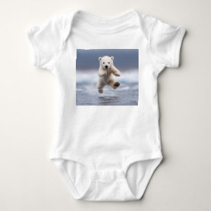 Adorable Polar Bear Cub Baby Bodysuit