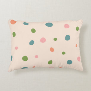 Adorable polka dot modern cute trendy pink green accent pillow