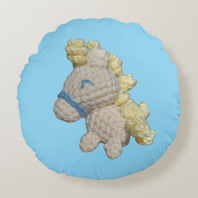 Adorable Pony Amigurumi Pillow! Round Pillow (Front)
