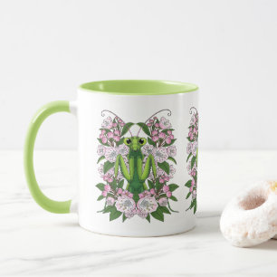 Adorable Praying Mantis And Mountain Laurel Mug