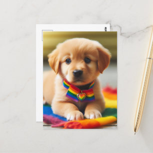 Adorable Pride Puppy Postcard