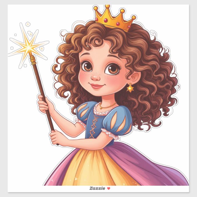 Adorable Princess Holding Magic Wand (Sheet)