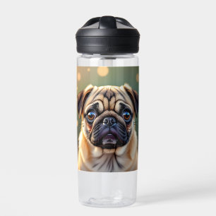 Adorable Pug Close up Cute Dog Personalized Water Bottle