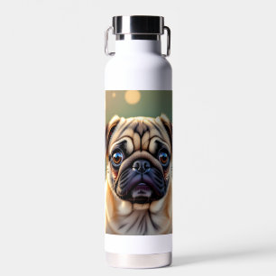 Adorable Pug Close up Cute Dog Personalized Water Bottle