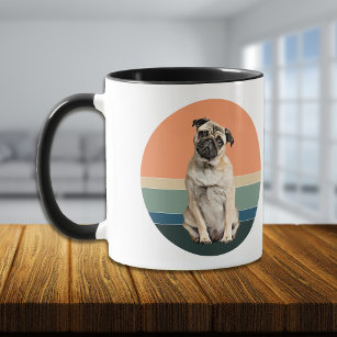 Adorable Pug Dog Retro Sunset Mug