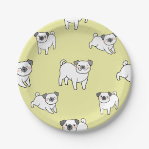 Adorable Pug Pattern Dog-Themed Party Paper Plate