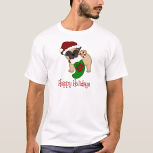 Adorable Pug Themed Holiday Christmas Tees, Gifts T-Shirt