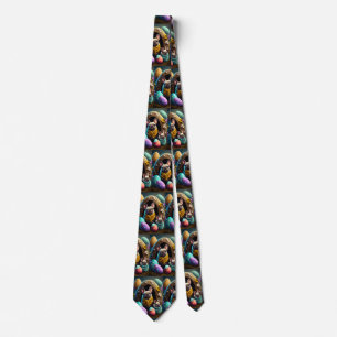 Adorable Pug with Easter Eggs A Festive and Cute Tie