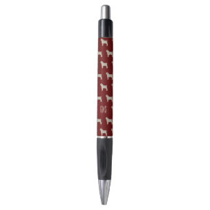 Adorable Pugs Dog Breeds Pattern Monogrammed Pen