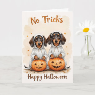 Adorable Pumpkin Pupppies Halloween Pet Lovers Card