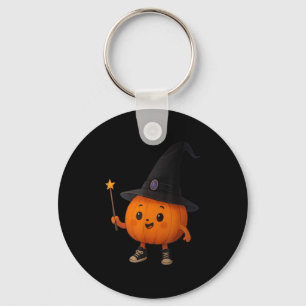 Adorable Pumpkin Wizard Keychain