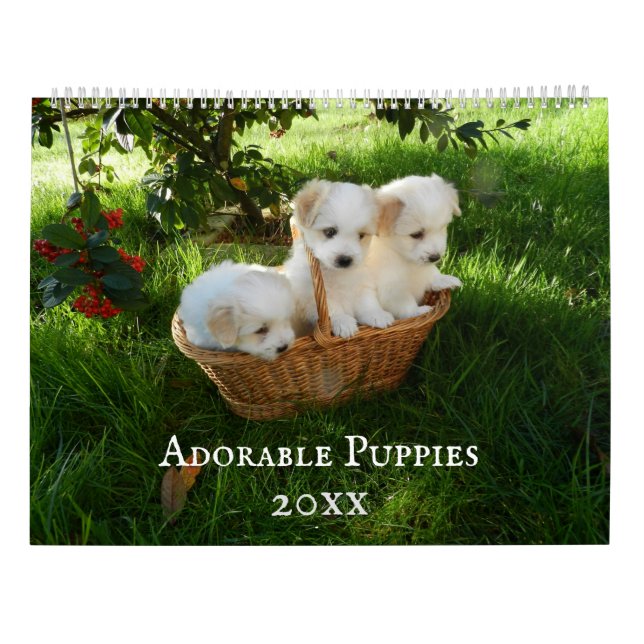 Adorable Puppies Personalized Calendar (Back)