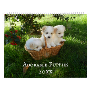 Adorable Puppies Personalized Calendar