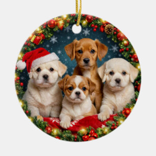 Adorable Puppy Christmas Ornament