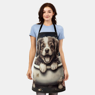 Adorable Puppy in the tub Apron