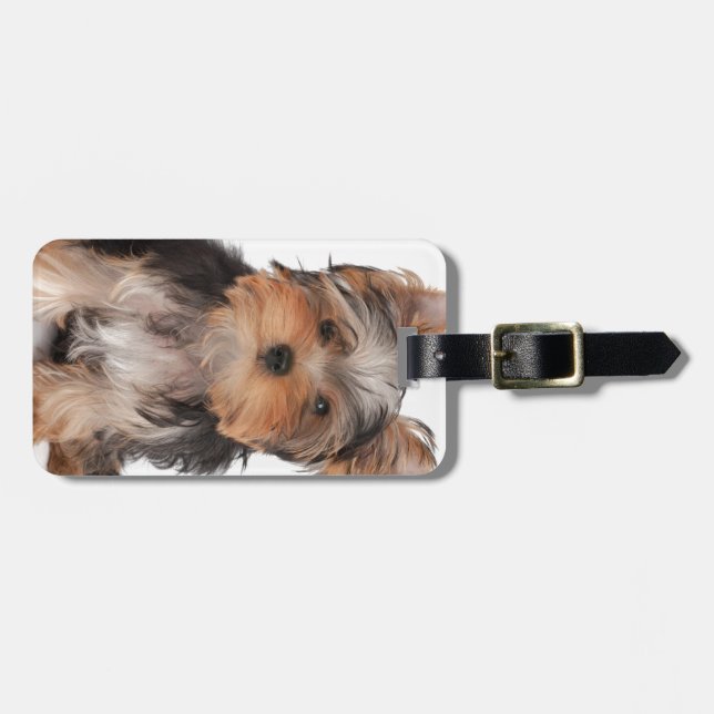 Adorable puppy luggage tag (Front Horizontal)