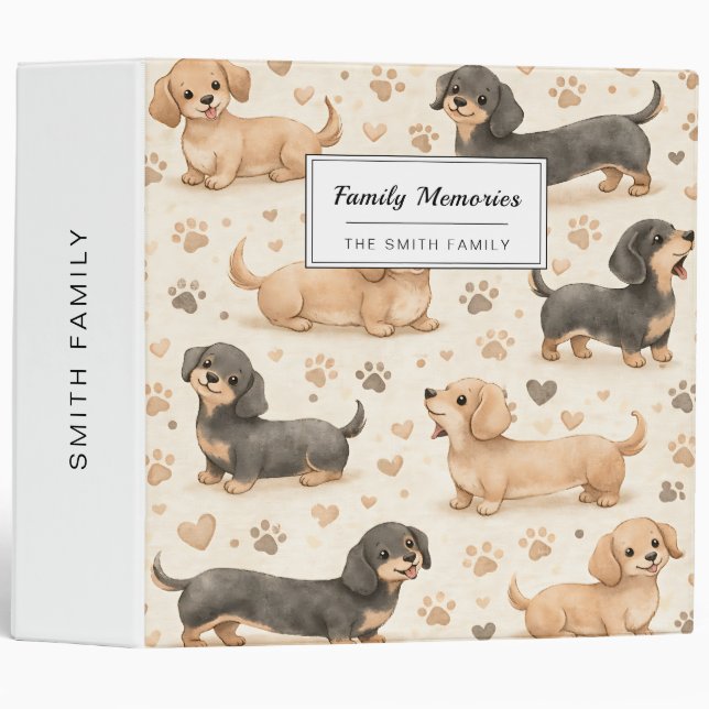 Adorable Puppy Watercolor Pattern (1) Binder (Front/Spine)