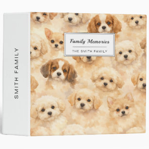 Adorable Puppy Watercolor Pattern (4) Binder