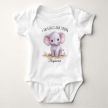 Adorable Purple Elephant "I Am Gentle and Strong"