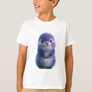 Adorable Purple Fluffy Creature Kids T-Shirt