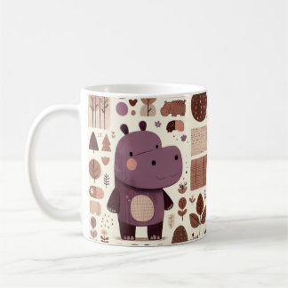 Adorable Purple Hippo  Coffee Mug