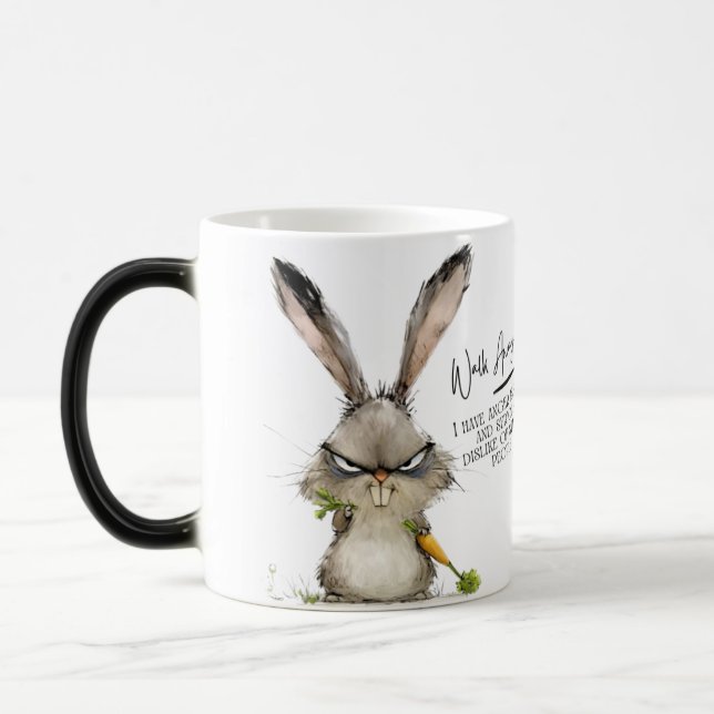 Adorable Rabbit Coffee Mug - Hoppy Sips Ahead (Left)