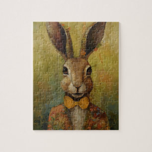Adorable Rabbit in a Floral Suit Jigsaw Puzzle