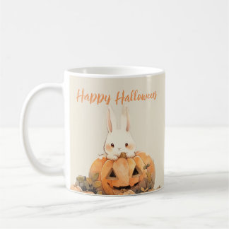 Adorable Rabbit in Pumpkin Patch #2 Halloween Coffee Mug