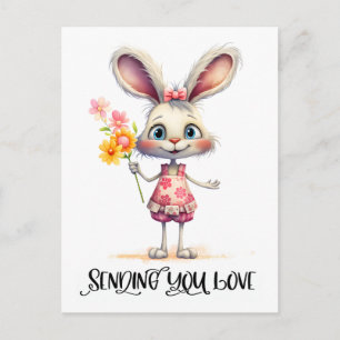 Adorable Rabbit Sending You Love Postcard