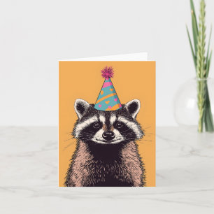 Adorable Raccoon Birthday Card – Fun Party Design