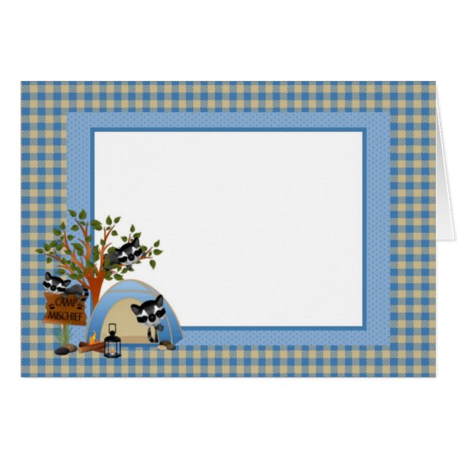 Adorable Raccoon Camp Michief Cards (2) (Front Horizontal)