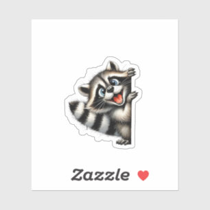 Adorable Raccoon Christmas Peek - Cute Holiday Gif