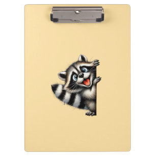 Adorable Raccoon Christmas Peek - Cute Holiday Gif Clipboard