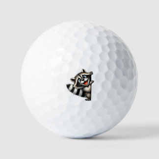 Adorable Raccoon Christmas Peek - Cute Holiday Gif Golf Balls
