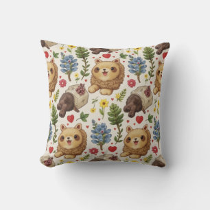 adorable raccoon pillow cushion