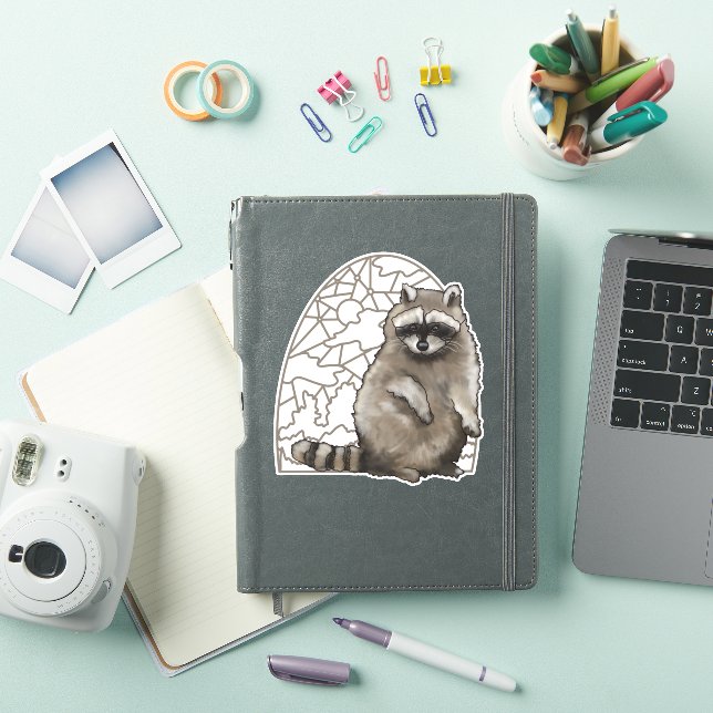 Adorable Raccoon Stained Glass  (iPad Cover)
