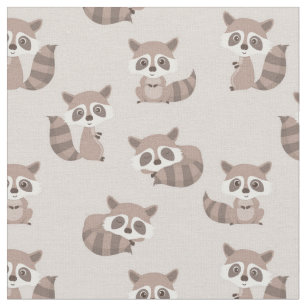 Adorable raccoons fabric
