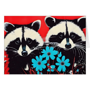 Adorable Raccoons Toutes les occasions Carte de vo