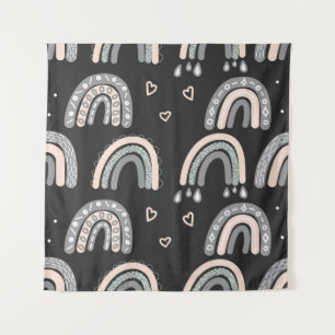 Adorable rainbow seamless pattern in trendy Scandi Tapestry