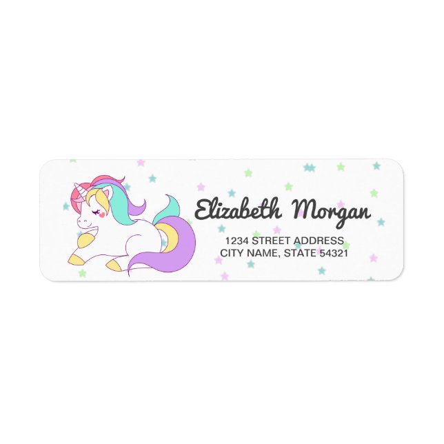 Adorable Rainbow Unicorn, étoiles (Devant)