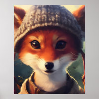 Adorable Red Fox in Clothes