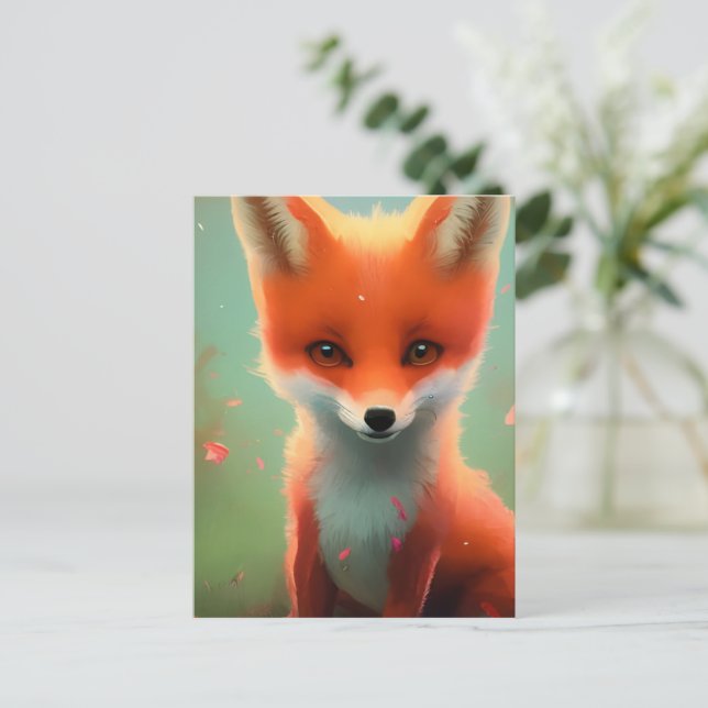 Adorable Red Fox Postcard (Standing Front)