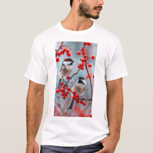 Adorable Red-Headed Chickadees T-Shirt